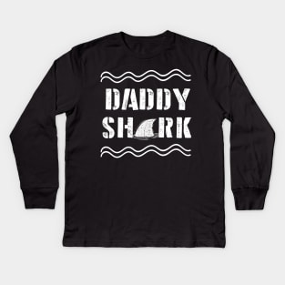 Daddy Sharks Tshirt Kids Long Sleeve T-Shirt